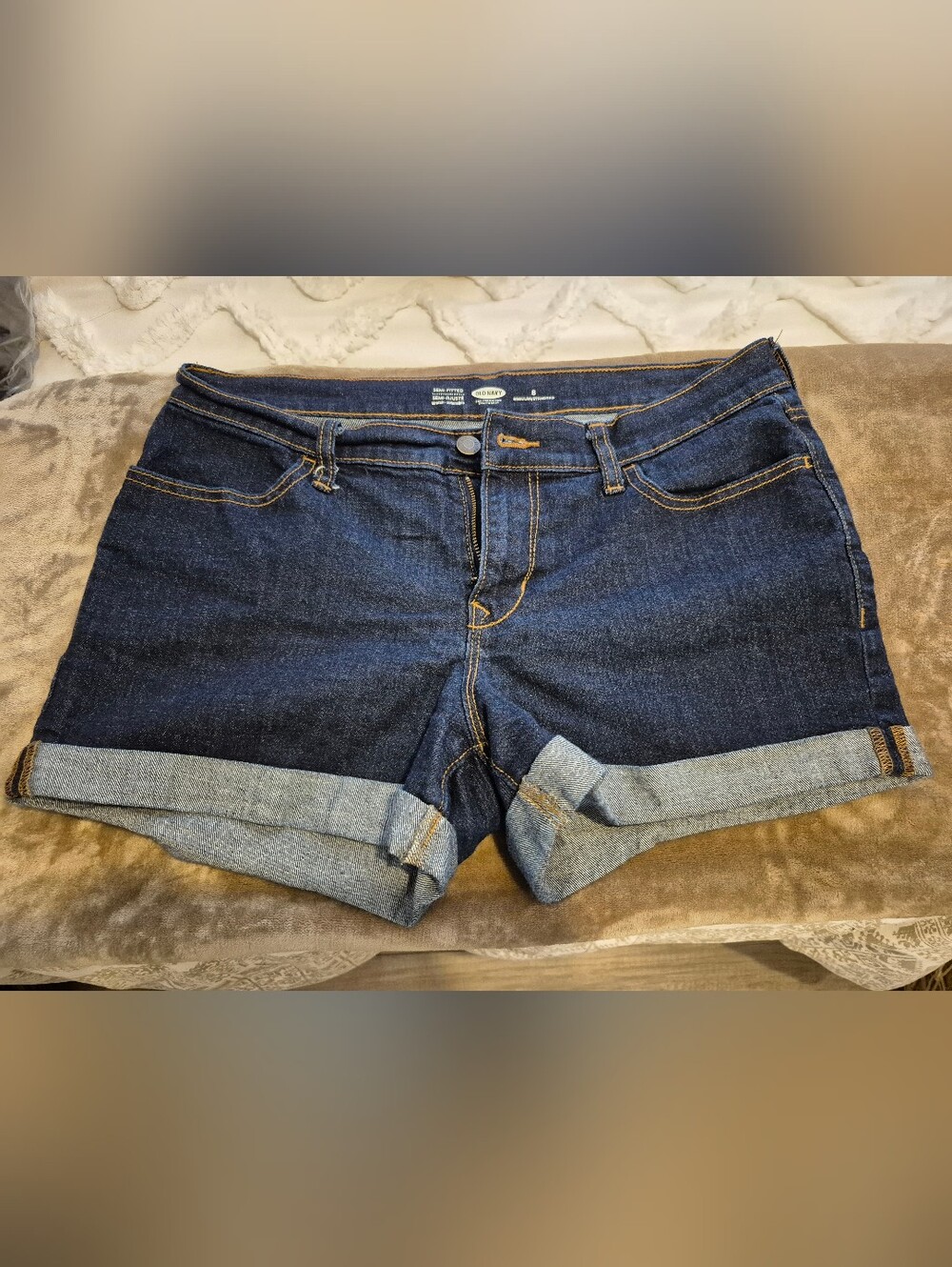 Old NavyClassic Dark Blue Denim Roll-Cuff Women's Shorts